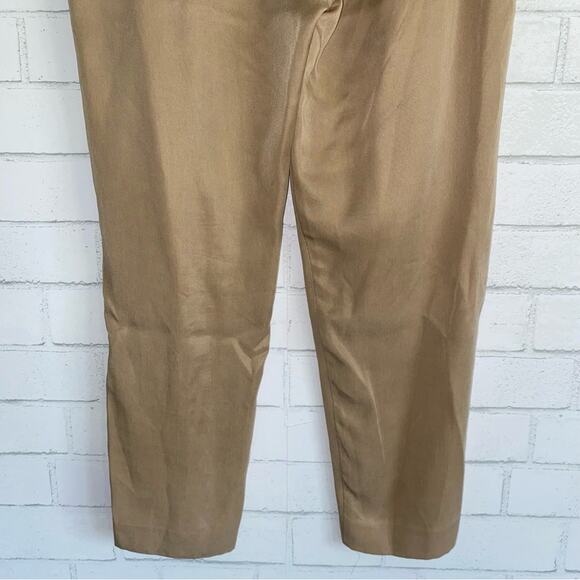 BABATON Aritizia $148 Conan Lyocell Cropped Dk Tan Trouser Pants 6 EUC - Picture 5 of 13
